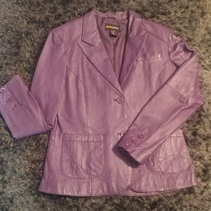 Purple Leather Blazer